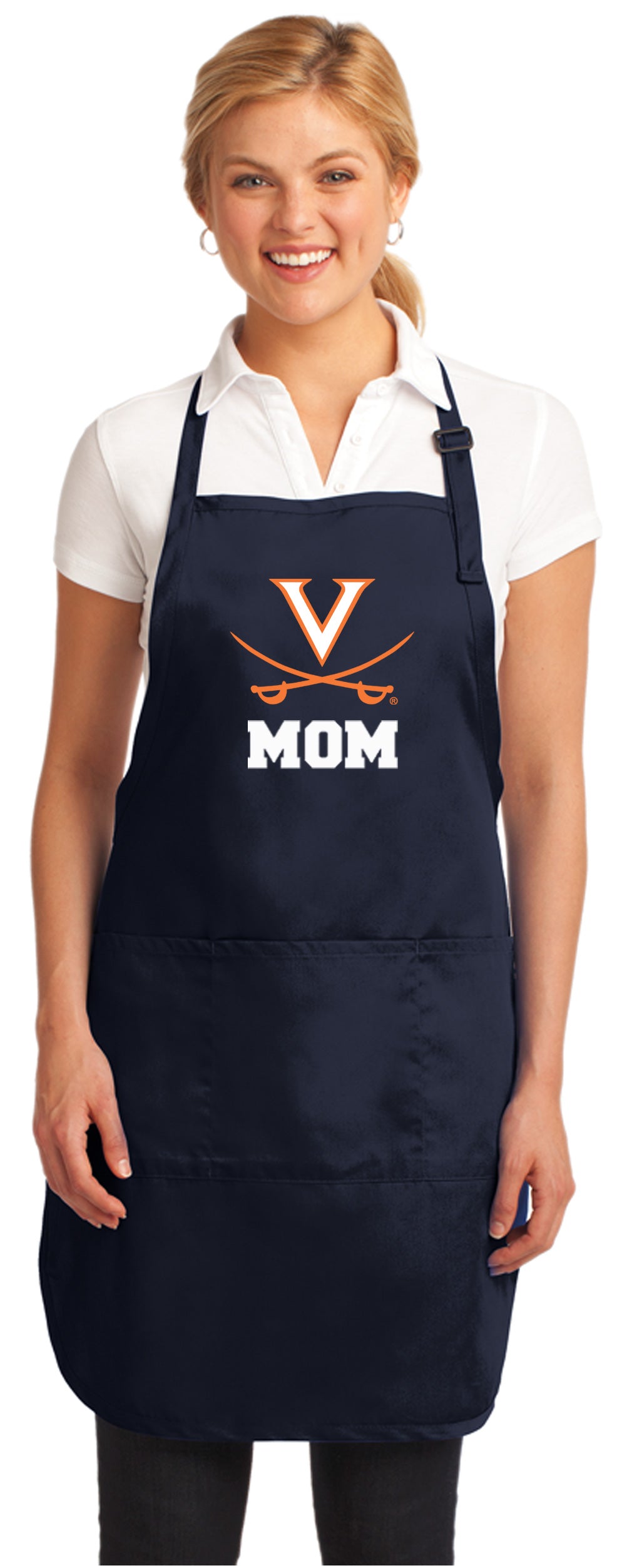 UVA Apron University of Virginia Apron - Stain Resistant Fabric Mom on Navy