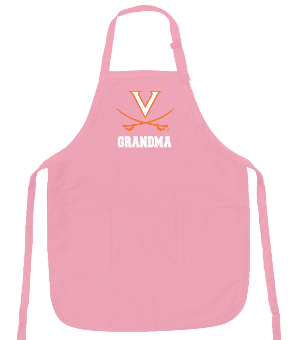 UVA Apron University of Virginia Apron - Stain Resistant Fabric Grandma on Pink