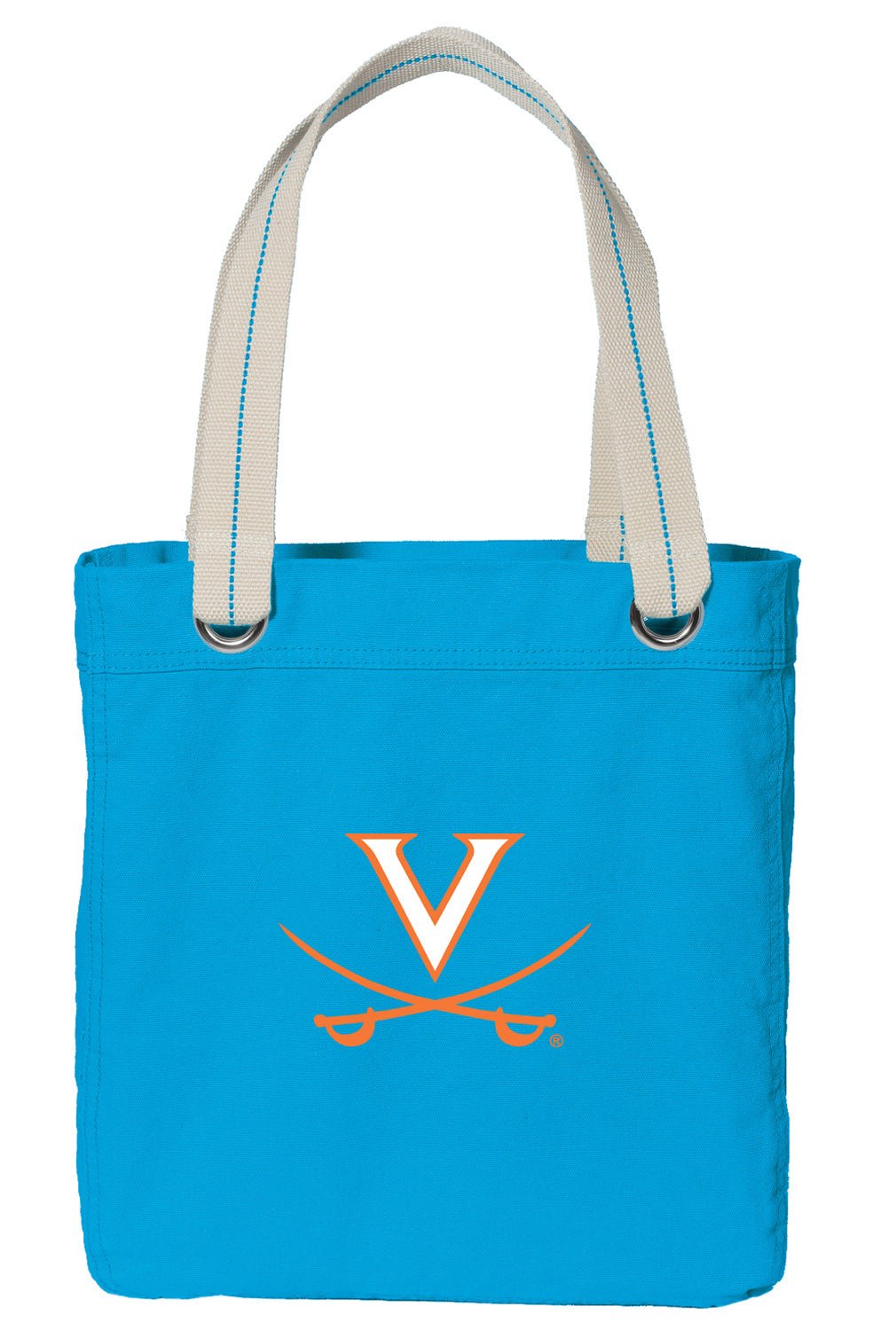 UVA Tote Bag University of Virginia Deluxe Canvas Shoulder Bag Light Blue