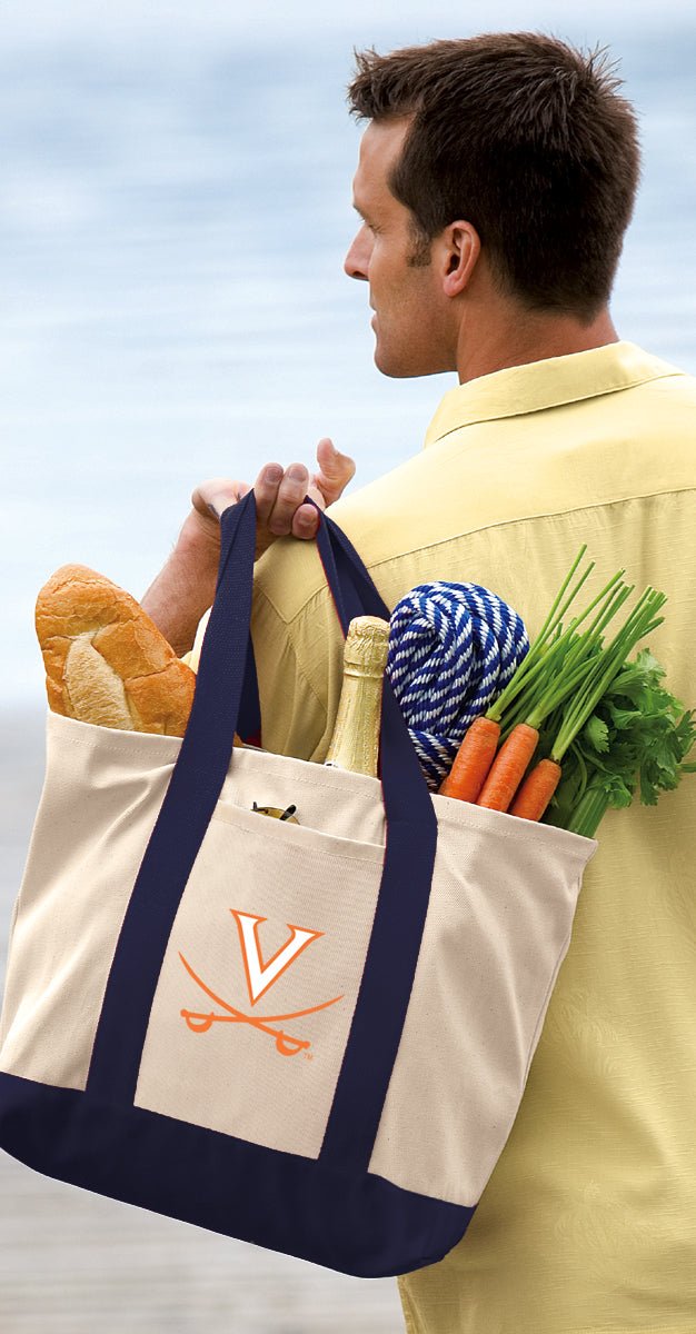 UVA Canvas Tote Bag University of Virginia Classic Tote Navy