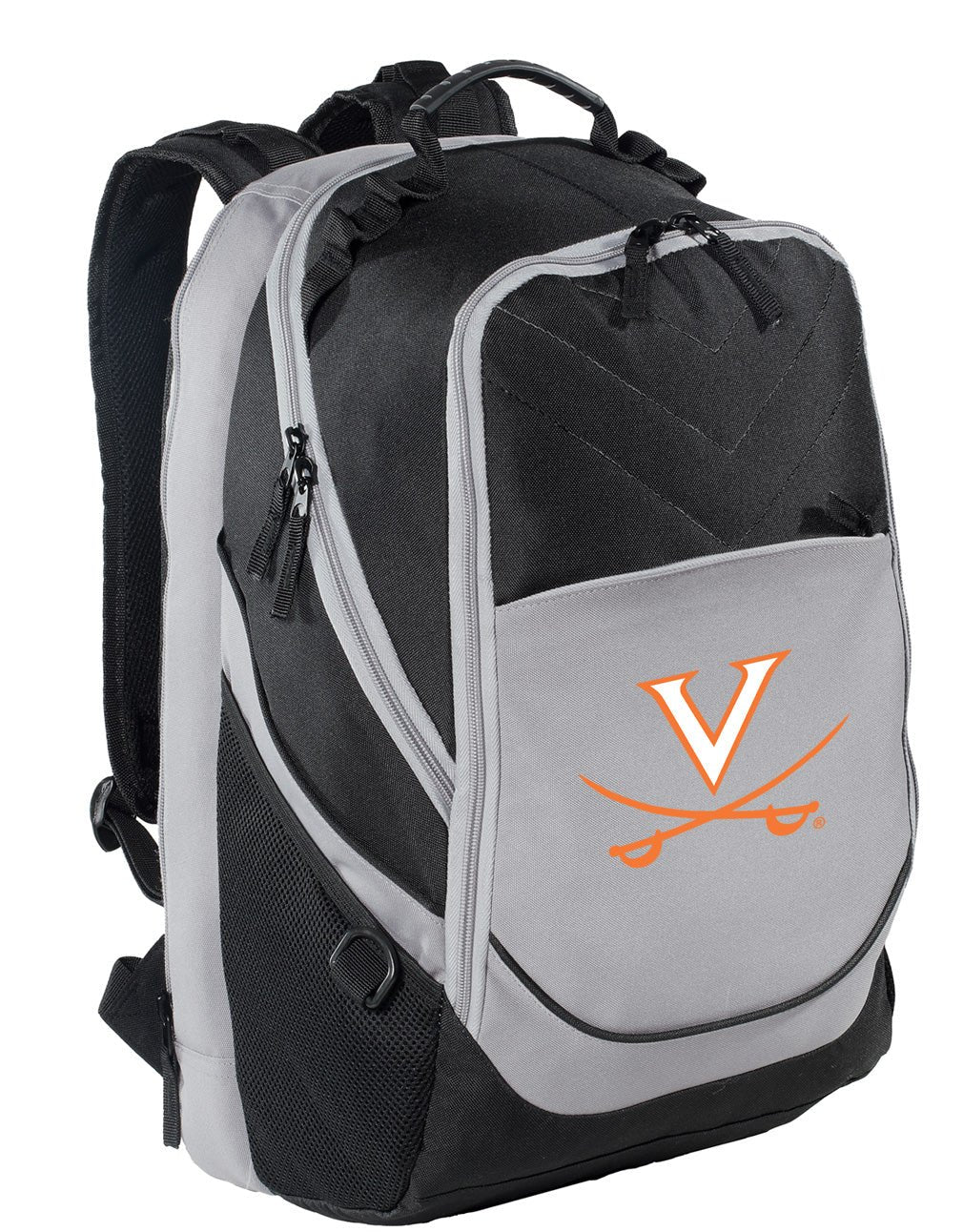 UVA Cavaliers Laptop Backpack – Official University of Virginia Bookbag – 17" Laptop Sleeve, NCAA School Gear – 600D Polyester Black and Gray