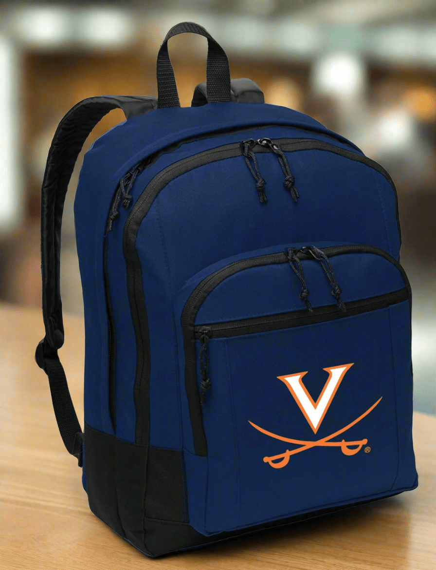 UVA Backpack University of Virginia Medium Classic Style Backpack Navy