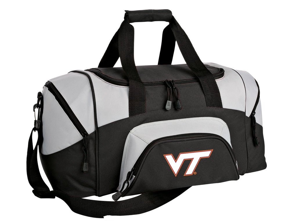 Virginia Tech Small Duffel Bag VT Hokies Carryon Suitcase or Gym Bag Black