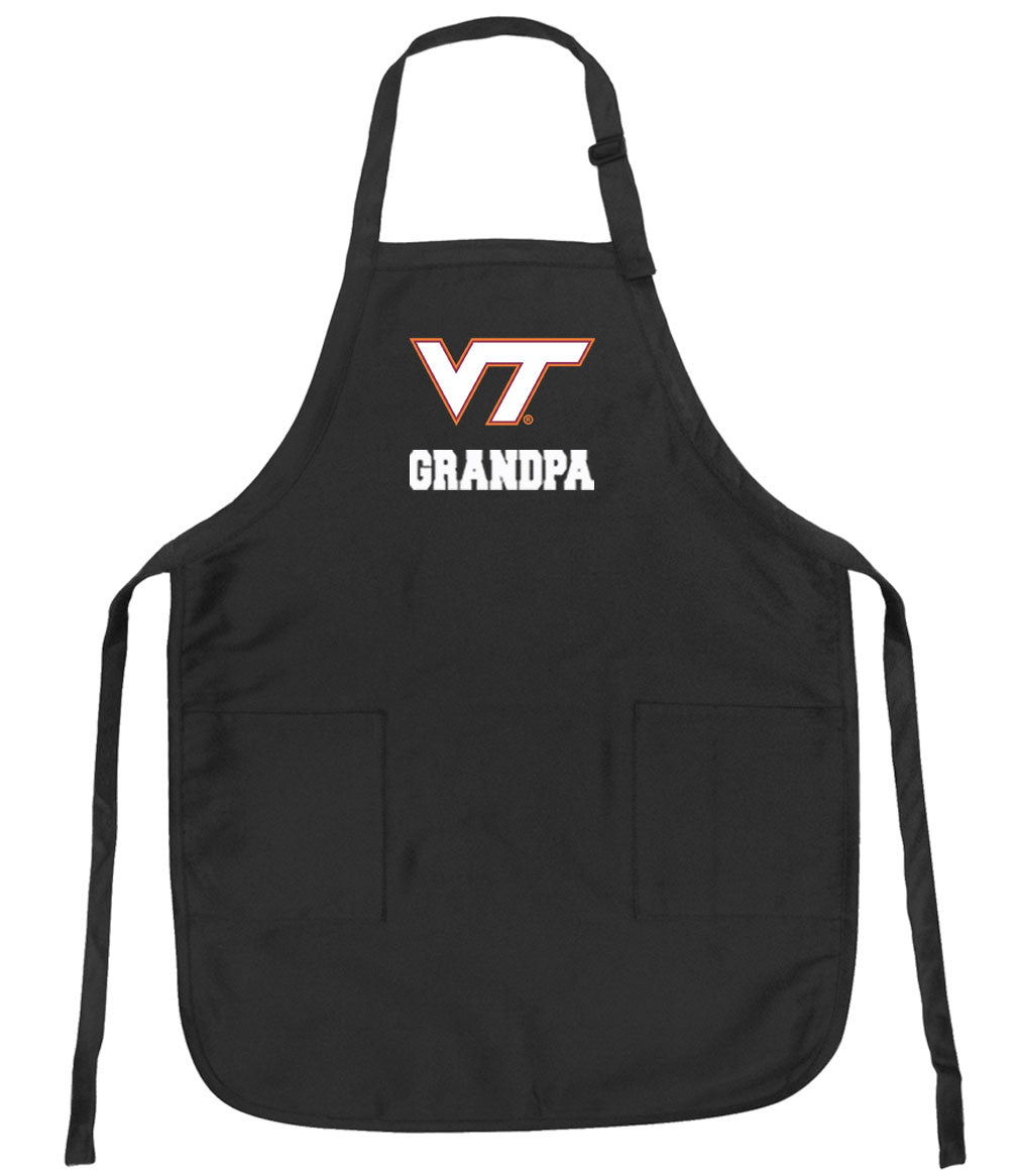 Virginia Tech Apron VT Hokies Apron - Stain Resistant Fabric Grandpa on Black