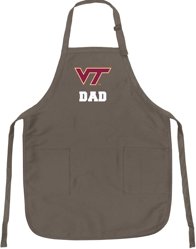 Virginia Tech Apron VT Hokies Apron - Stain Resistant Fabric Dad on Khaki