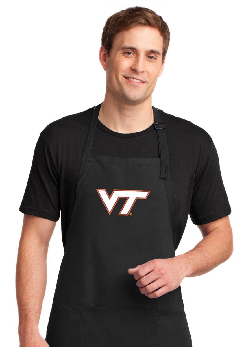 Virginia Tech Apron VT Hokies Apron - Stain Resistant Fabric Black