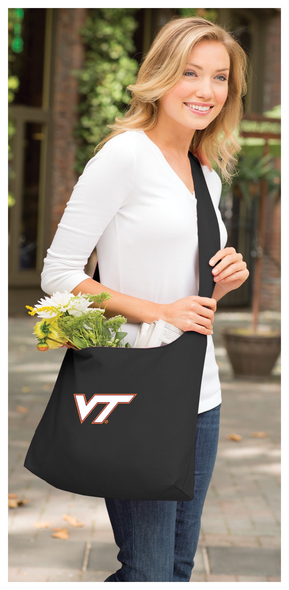 Virginia Tech Cross Body Bag VT Hokies Shoulder Tote Bag - Sling Style Black