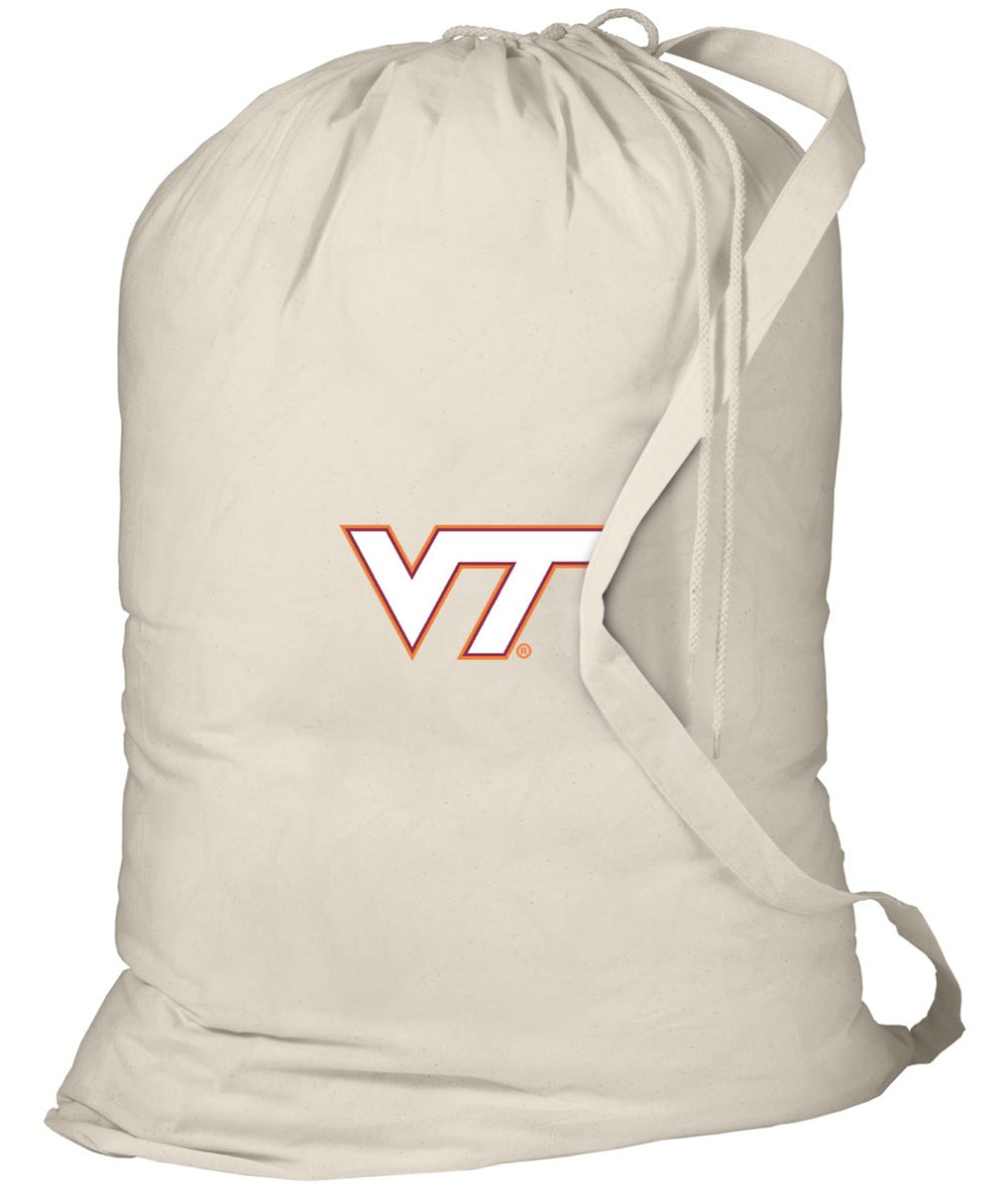 Virginia Tech Laundry Bag VT Hokies Clothes Bag Tan