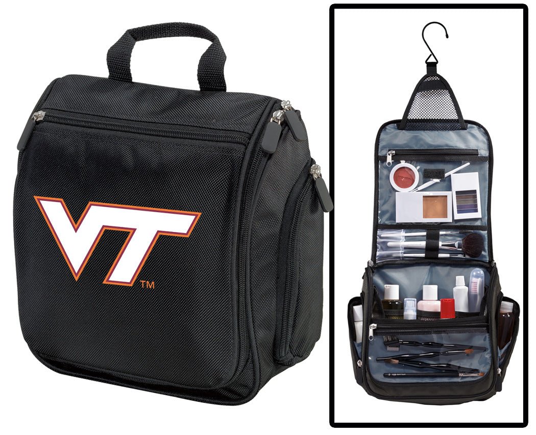 Virginia Tech Toiletry Bag or Mens VT Hanging Travel Organizer Shaving Kit Black