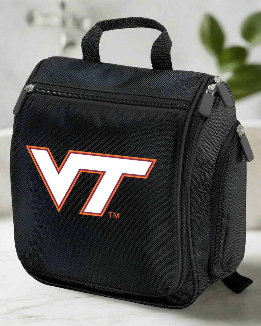 Virginia Tech Toiletry Bag or Mens VT Hanging Travel Organizer Shaving Kit Black