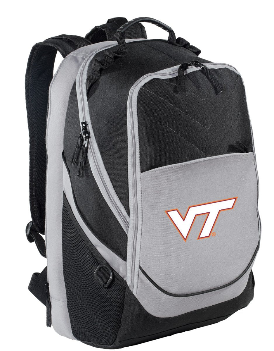 Virginia Tech Hokies Laptop Backpack – Official VT Bookbag – 17" Laptop Sleeve, NCAA School Gear – 600D Polyester Black and Gray