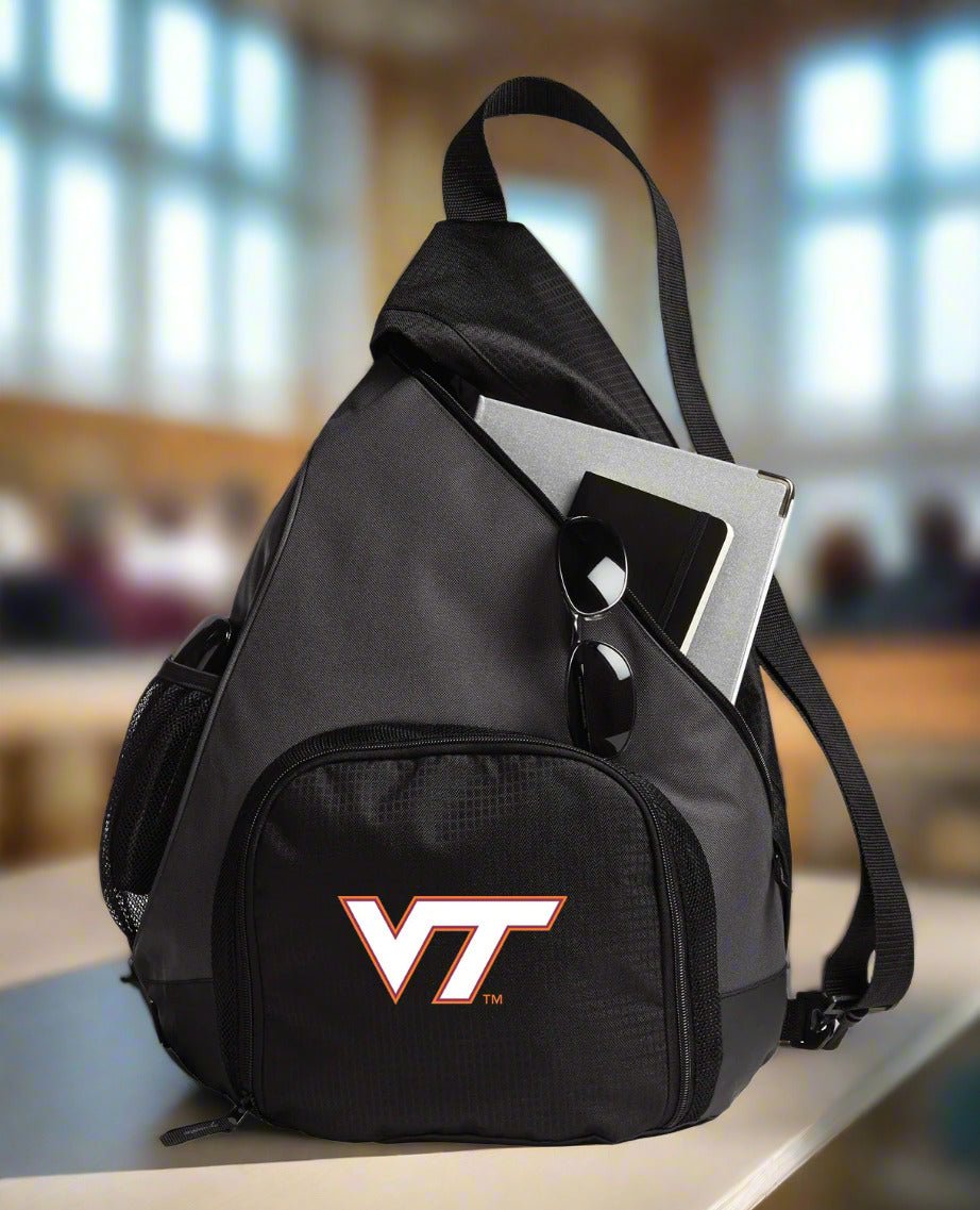 Virginia Tech Sling Backpack Bag with Soccer Ball or Volleyball Bag Sports Gear Compartment Practice Bag