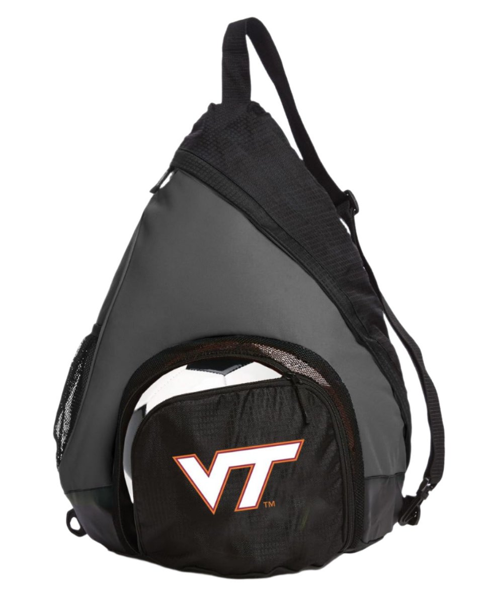 Virginia Tech Sling Backpack Bag with Soccer Ball or Volleyball Bag Sports Gear Compartment Practice Bag