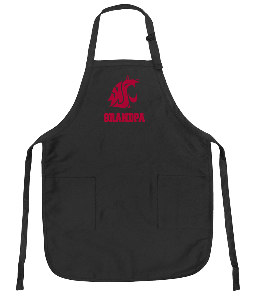 Washington State Apron WSU Cougars Apron - Stain Resistant Fabric Grandpa on Black
