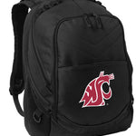 Washington State Cougars Laptop Backpack – Official WSU Bookbag – 17" Laptop Sleeve, NCAA School Gear – 600D Polyester Black