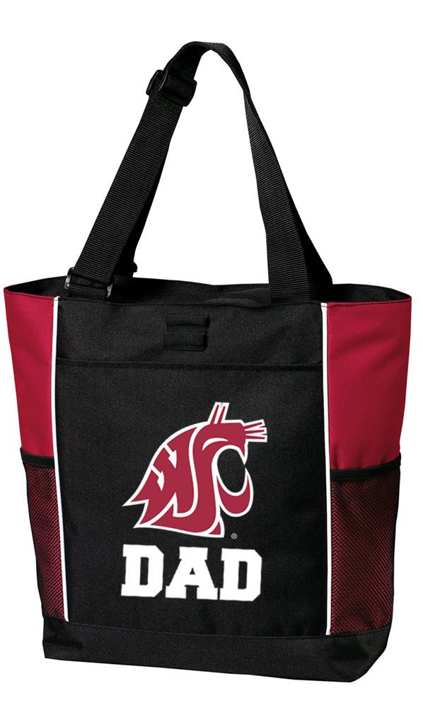 Washington State Tote Bag WSU Cougars Carryall Tote Dad on Red