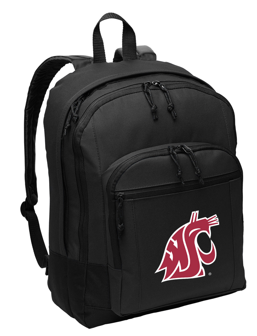 Washington State Backpack WSU Cougars Medium Classic Style Backpack Black