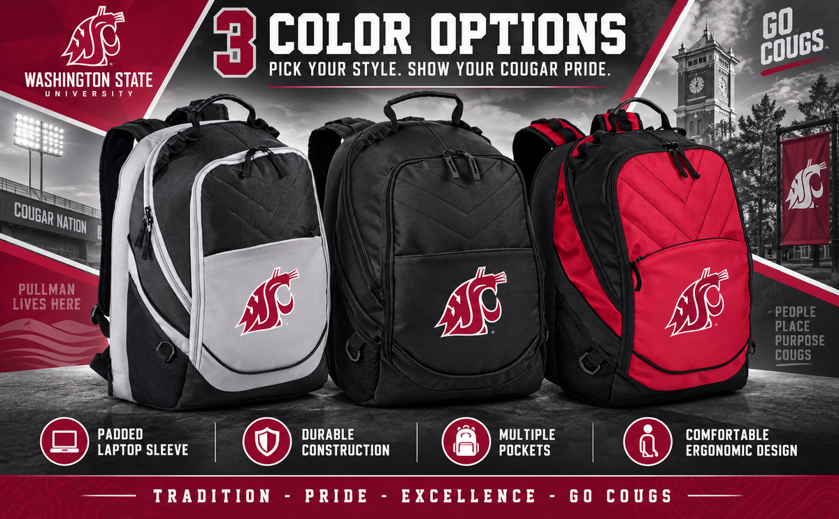 Washington State Laptop Backpack Black