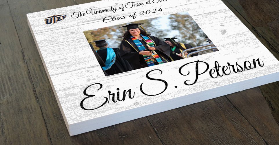 UTEP Custom Wood Photo Plaque – UT El Paso Miners Class Year Graduation Gift
