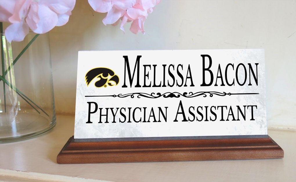 University of Iowa Nameplate for Desk or Shelf for Iowa Alumni, or Graduation Gift