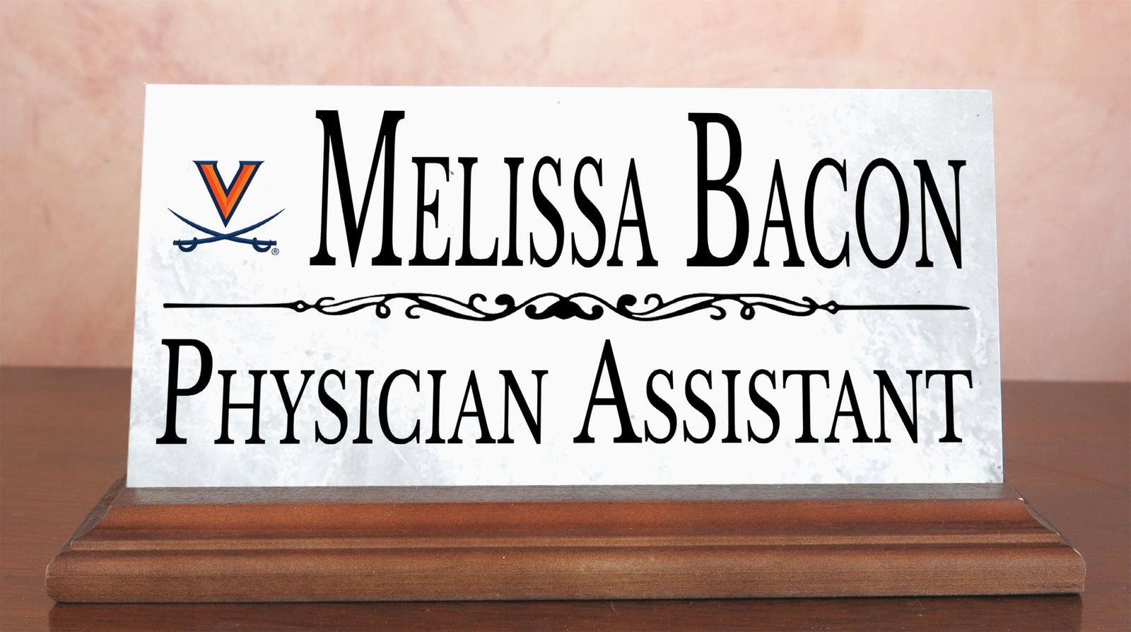 UVA Nameplate for Desk University of Virginia Alumni, or Graduation Gift UVA Sabers