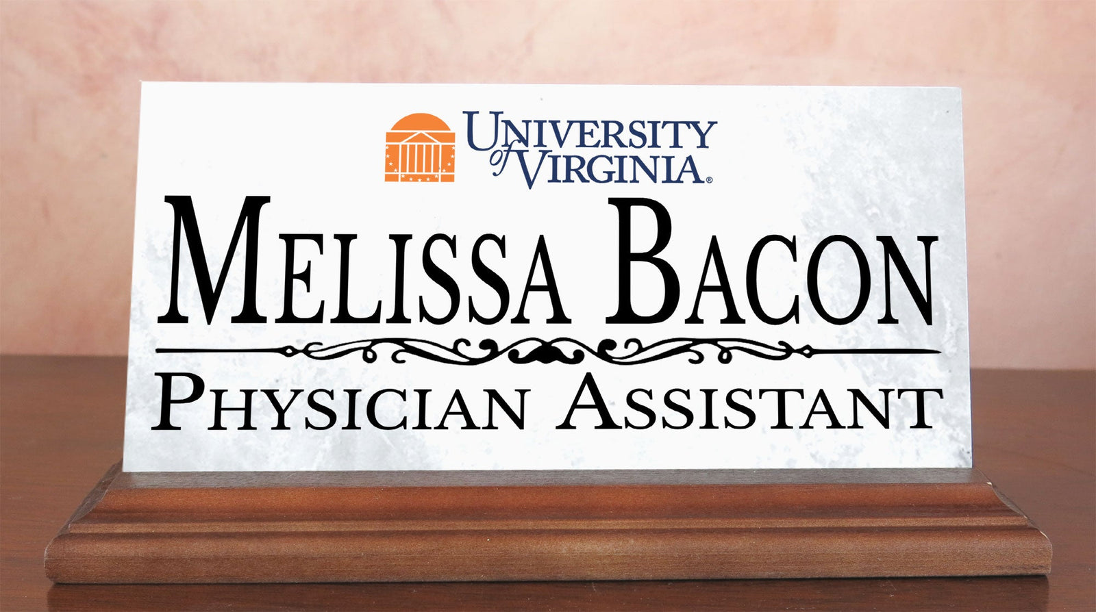 UVA Nameplate for Desk University of Virginia Alumni, or Graduation Gift UVA Word Logo