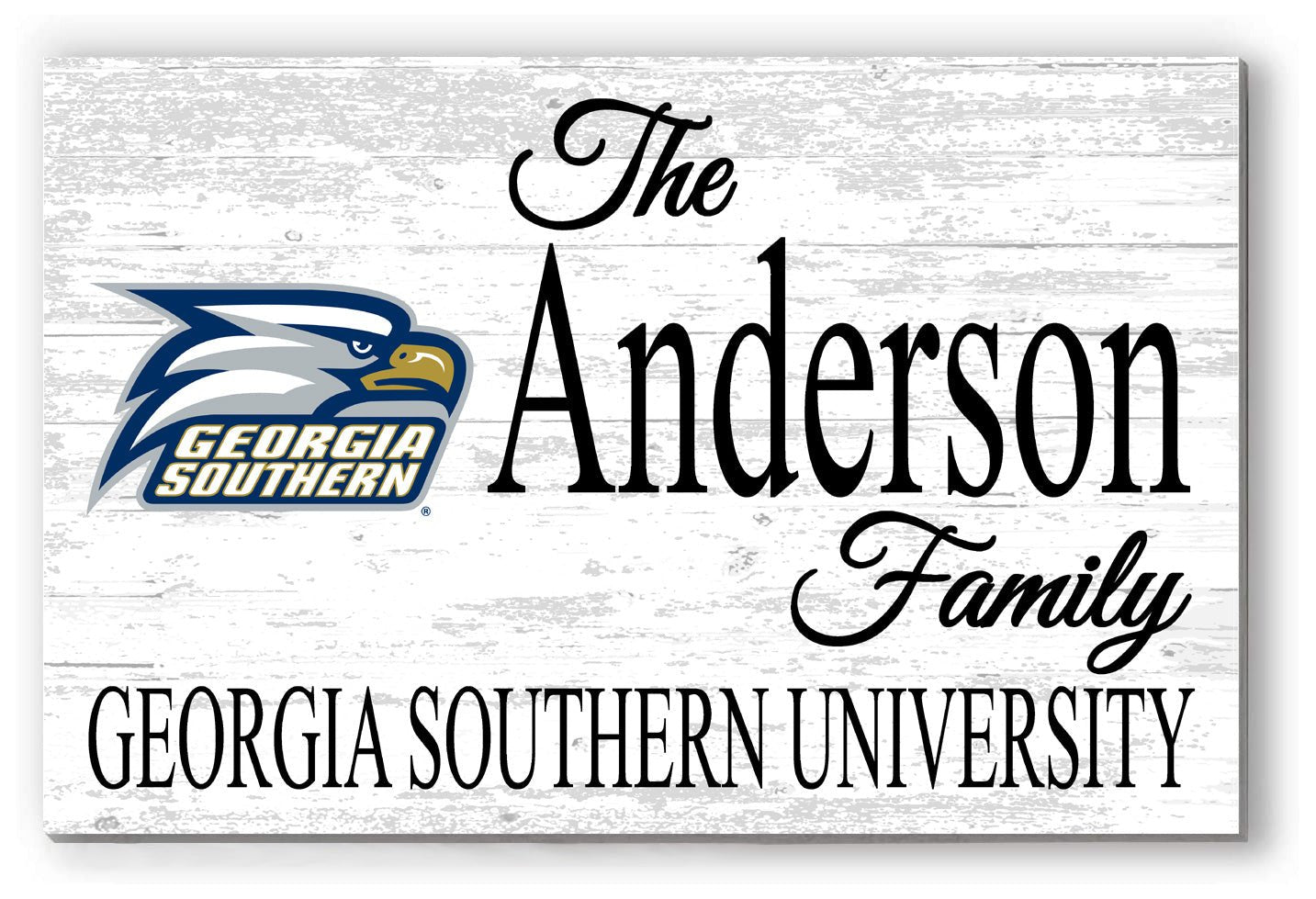 Custom Georgia Southern Family Name Sign – Official Eagles Wall Art | Personalized GSU Gift for Alumni, Grads & Fans Family Name