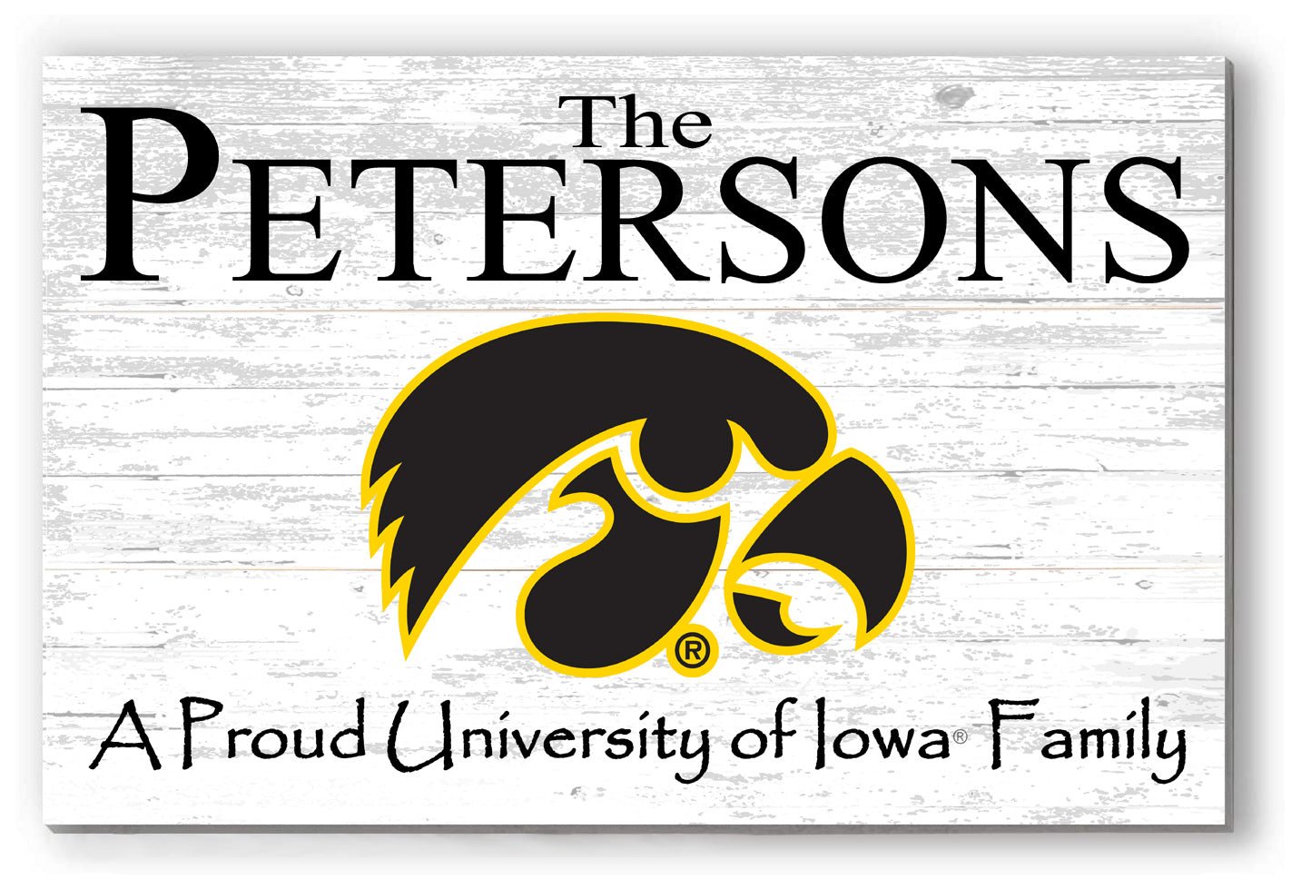 Custom University of Iowa Family Name Sign – Official Hawkeyes Wall Art | Personalized Gift for Alumni, Grads & Fans Proud Iowa Family
