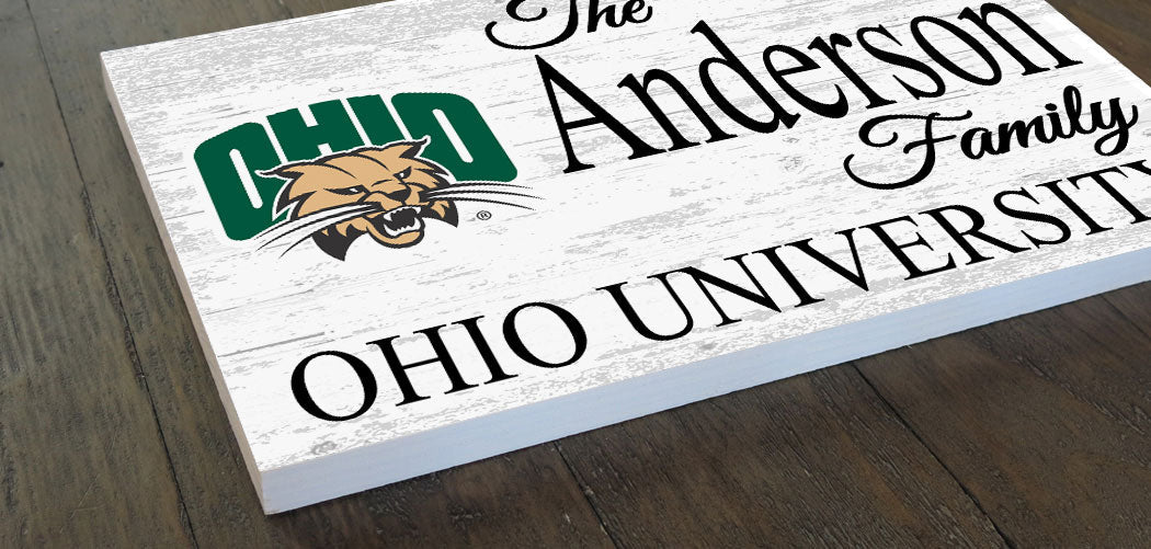 Ohio University Family Name Sign for Ohio Bobcats Homes, Alumni, Fans or Graduation Ohio University Family Sign