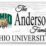 Ohio University Family Name Sign for Ohio Bobcats Homes, Alumni, Fans or Graduation Ohio University Family Sign