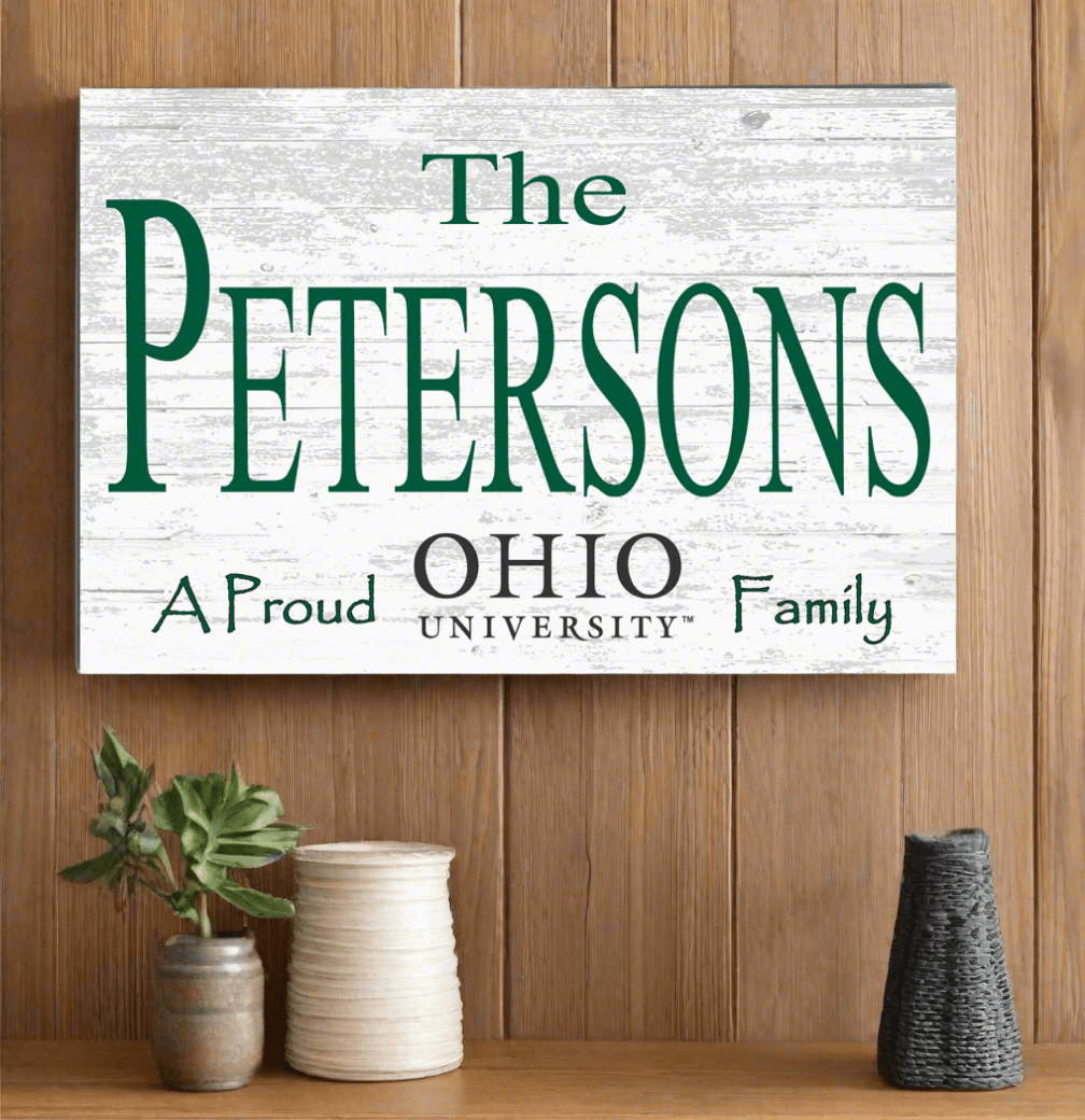 Ohio University Family Name Sign for Ohio Bobcats Homes, Alumni, Fans or Graduation A Proud Ohio University Family Sign