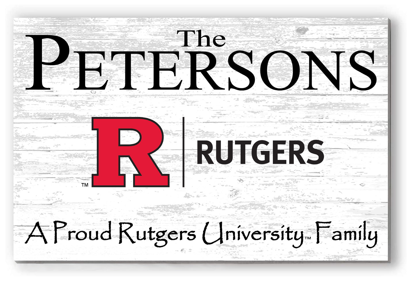 Rutgers Family Name Sign for RU Alumni, Fans or Graduation A Proud Rutgers Family