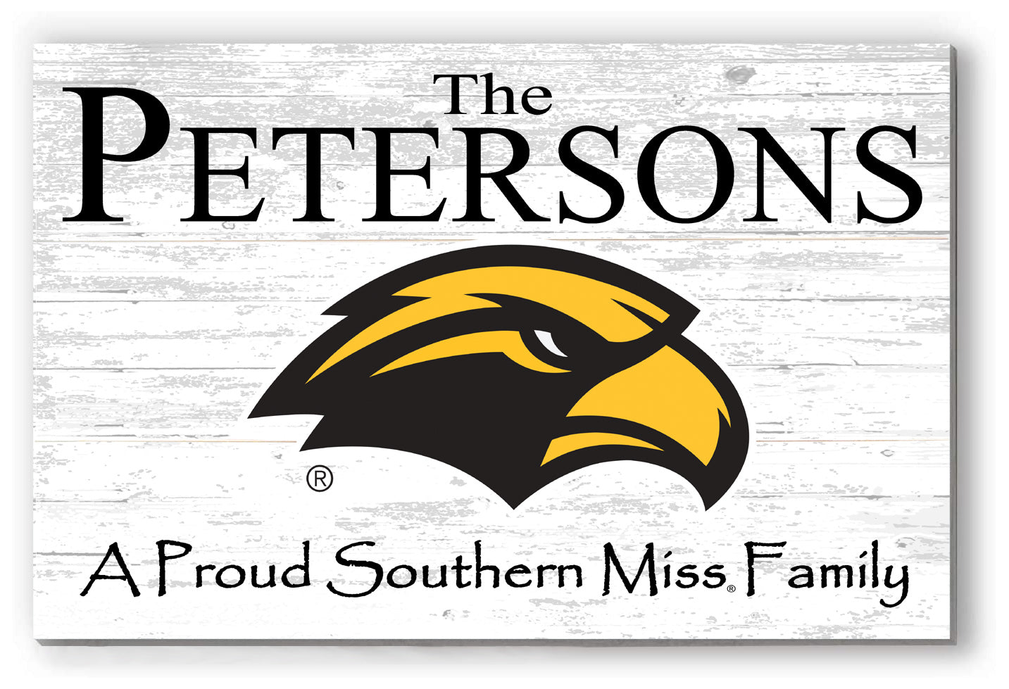 Southern Miss Family Name Sign for Southern Mississippi Alumni, Fans or Graduation A Proud Southern Miss Family