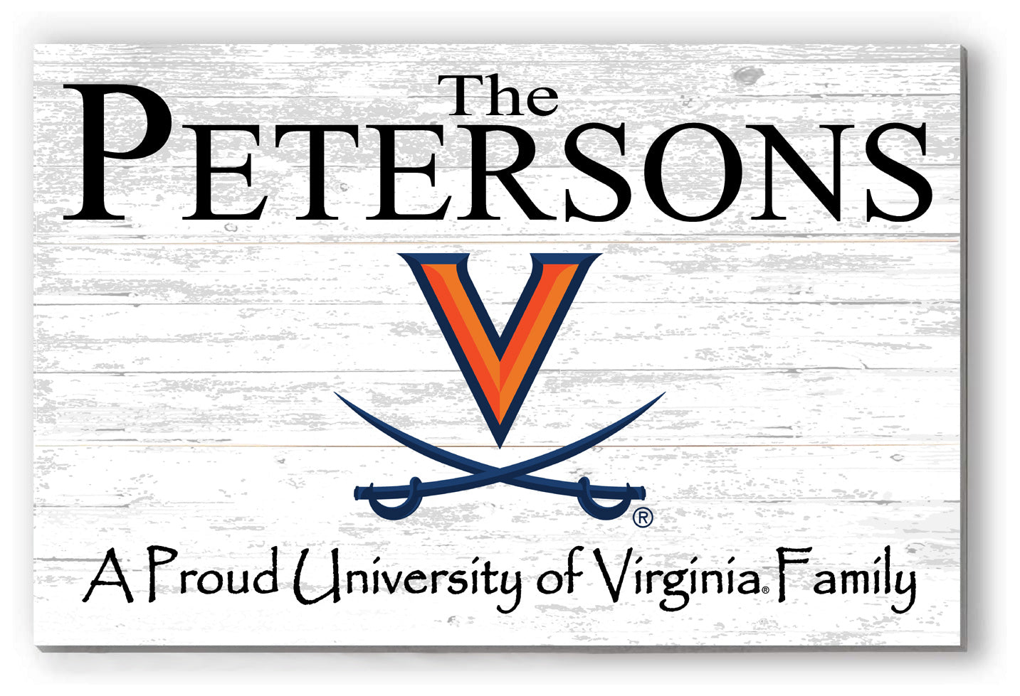 University of Virginia Family Name Sign for UVA Alumni, Fans or Graduation A Proud UVA Family
