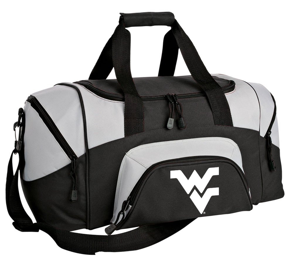 West Virginia Small Duffel Bag WVU Carryon Suitcase or Gym Bag Black