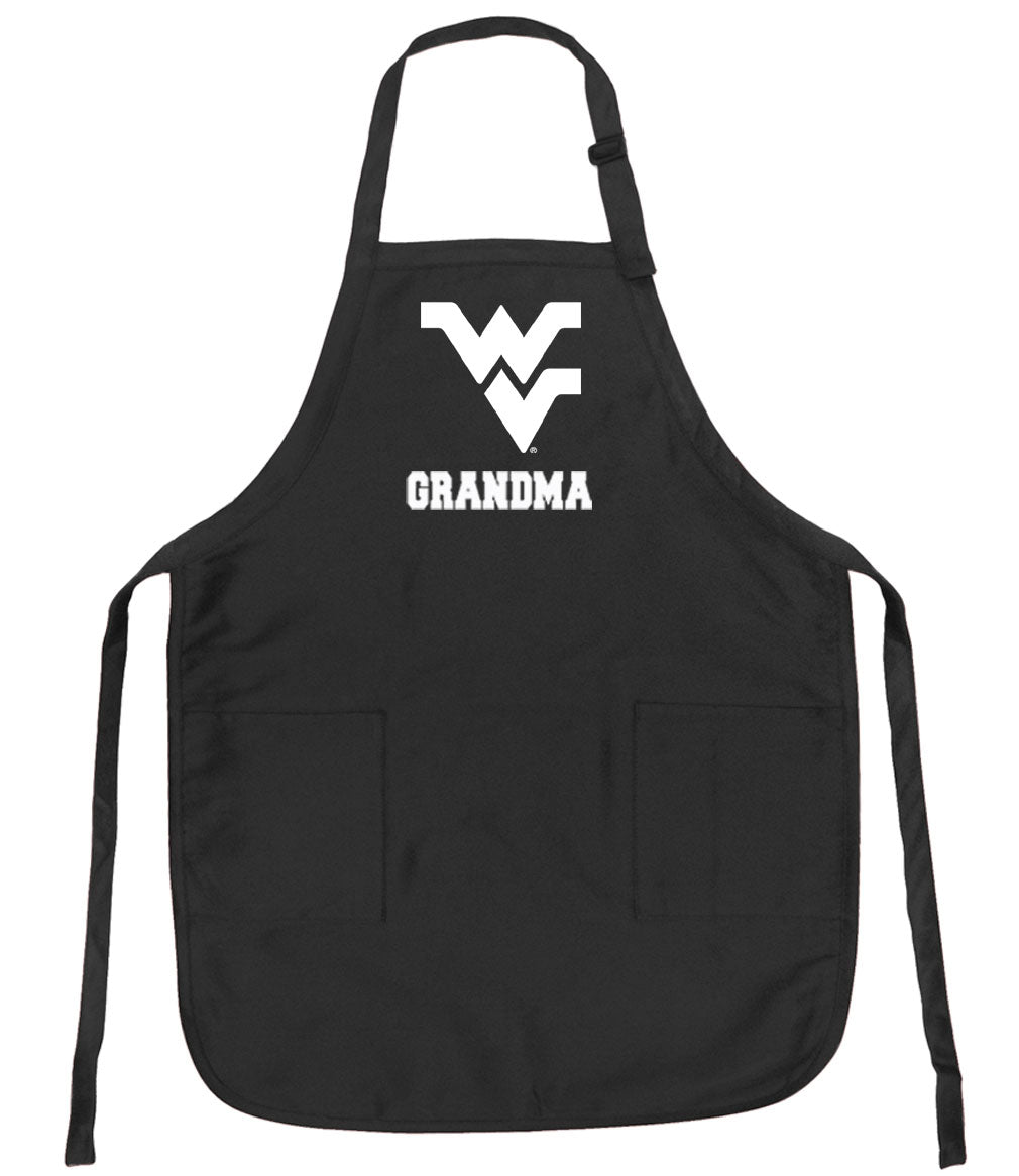 West Virginia Apron WVU Apron - Stain Resistant Fabric Grandma on Black
