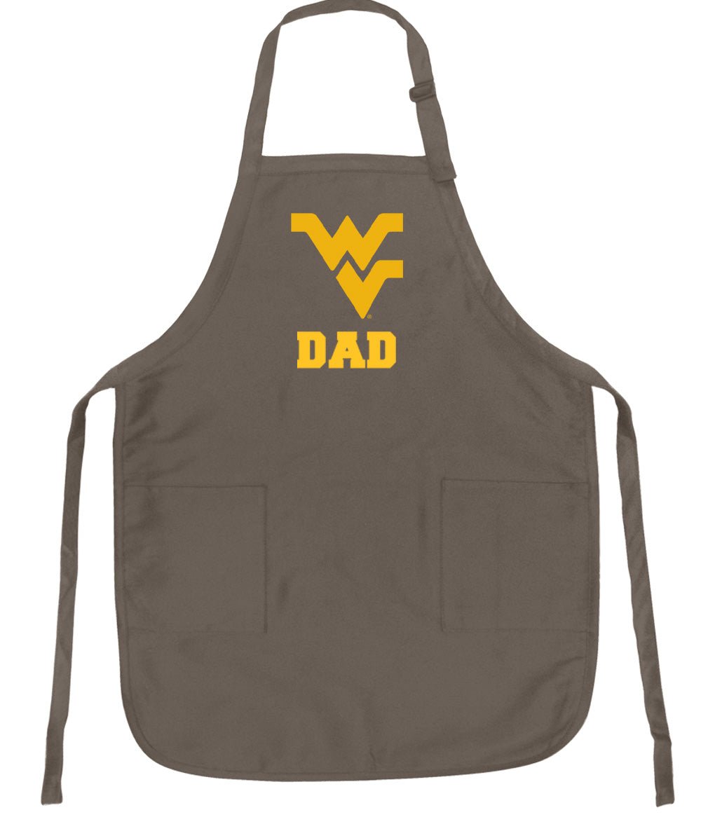 West Virginia Apron WVU Apron - Stain Resistant Fabric Dad on Khaki