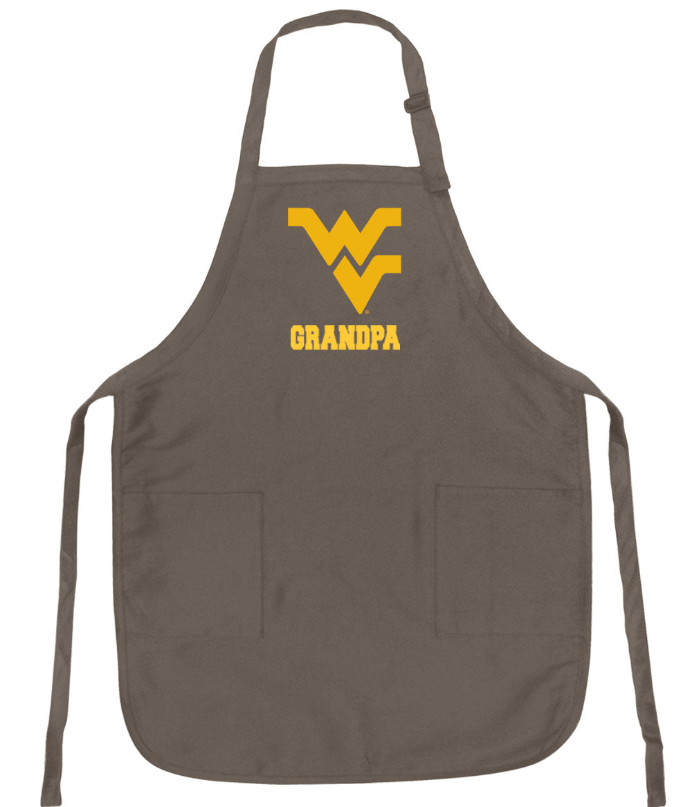 West Virginia Apron WVU Apron - Stain Resistant Fabric Grandpa on Khaki