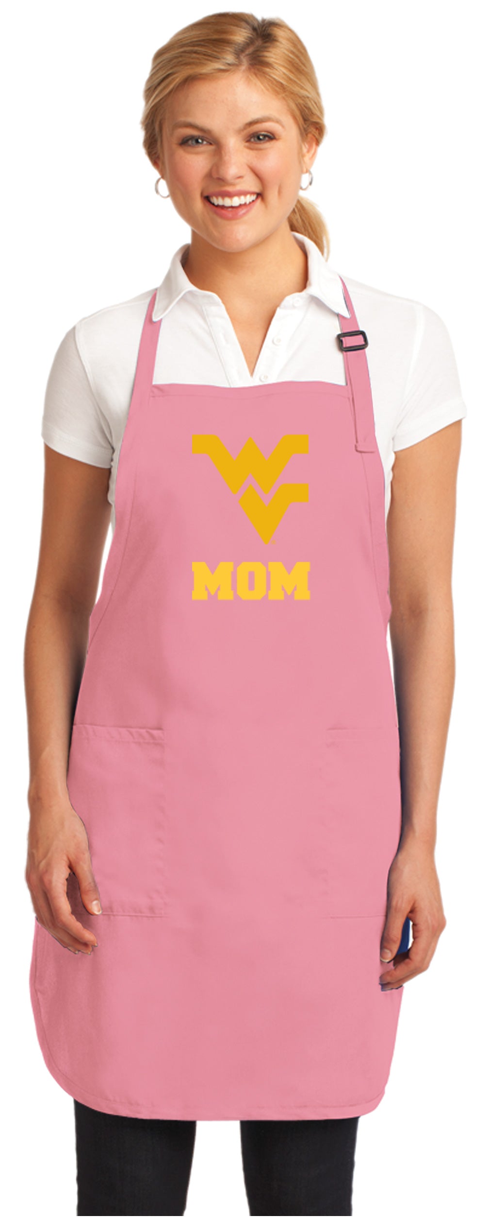 West Virginia Apron WVU Apron - Stain Resistant Fabric Mom on Pink