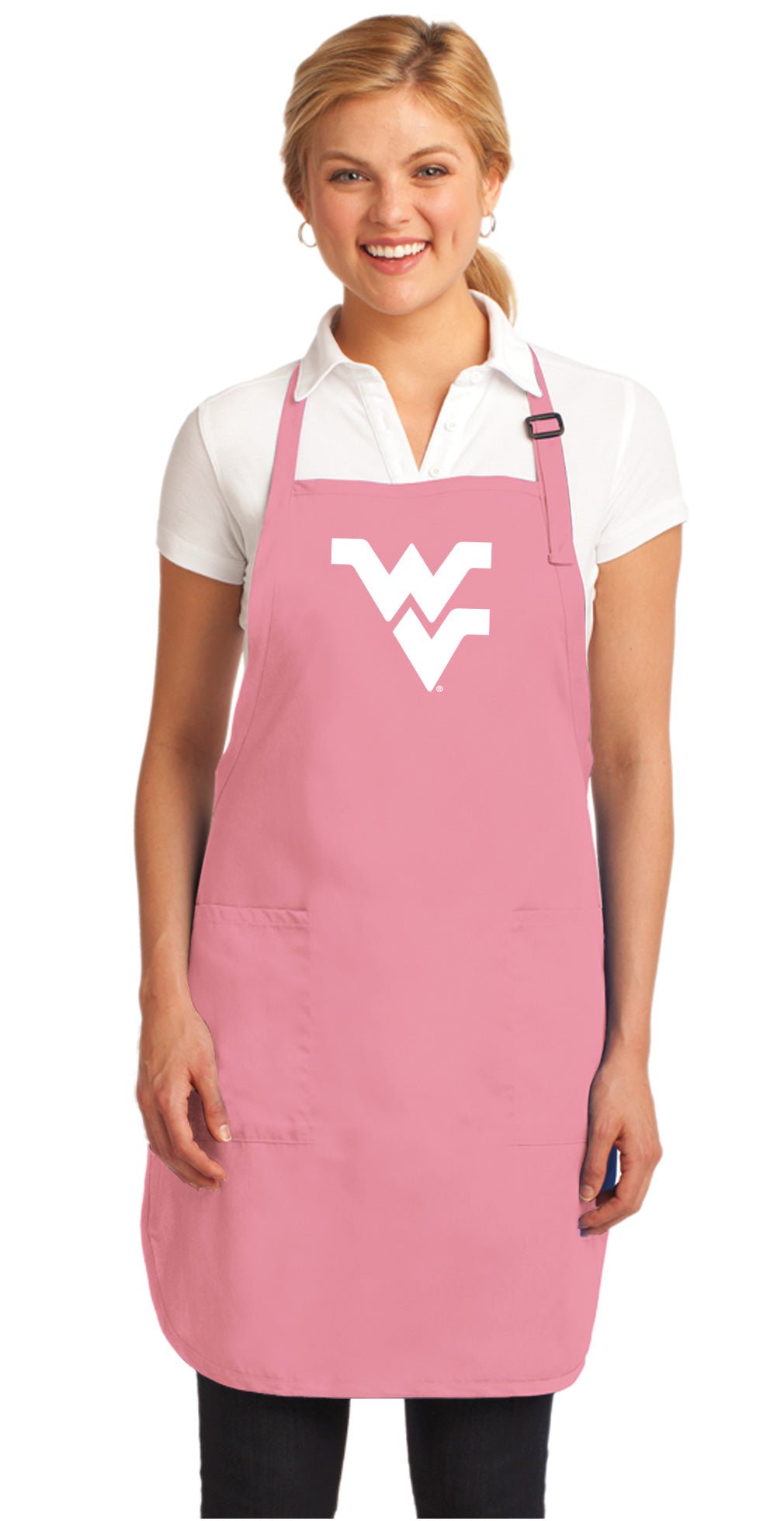 West Virginia Apron WVU Apron - Stain Resistant Fabric Pink