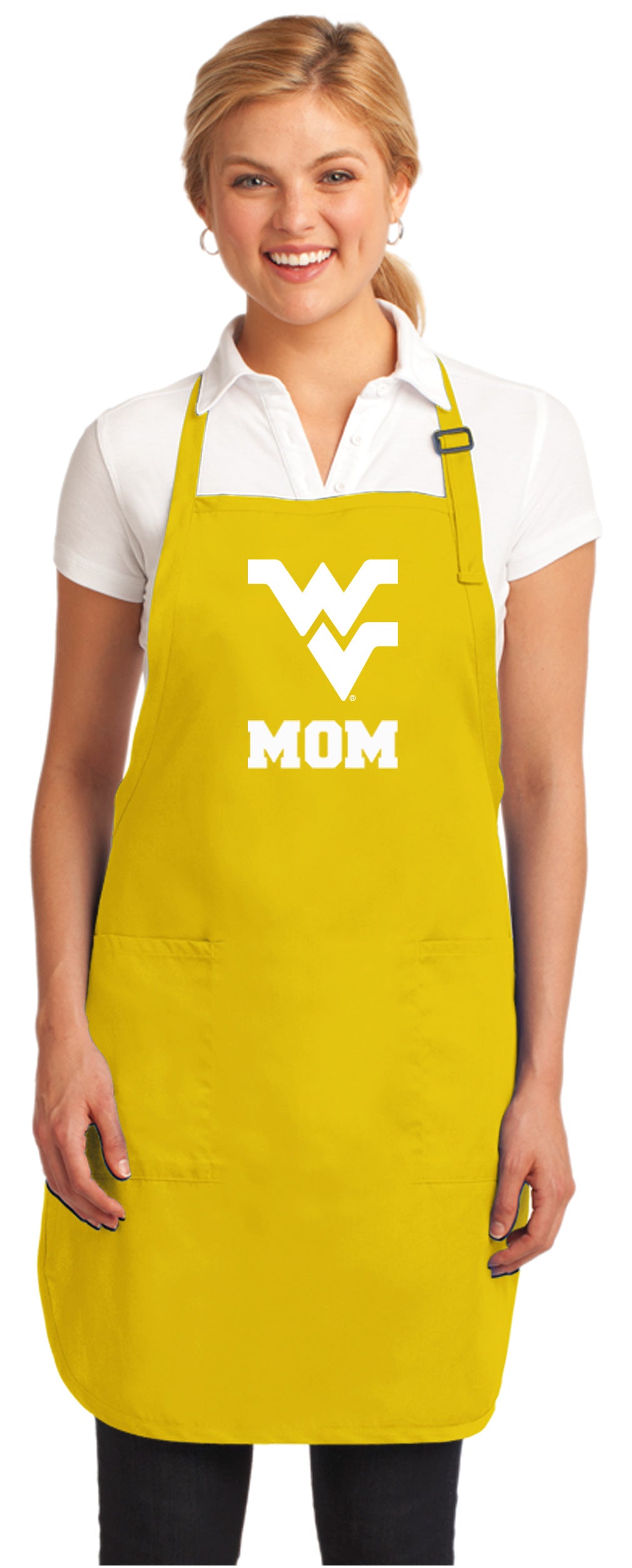 West Virginia Apron WVU Apron - Stain Resistant Fabric Mom on Yellow