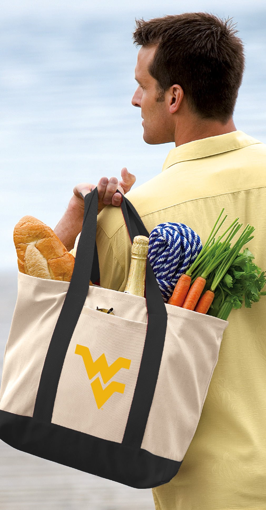 West Virginia Canvas Tote Bag WVU Classic Tote Black