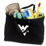 West Virginia Jumbo Tote Bag – WVU Mountaineers Large Beach, Pool & Travel Tote Black