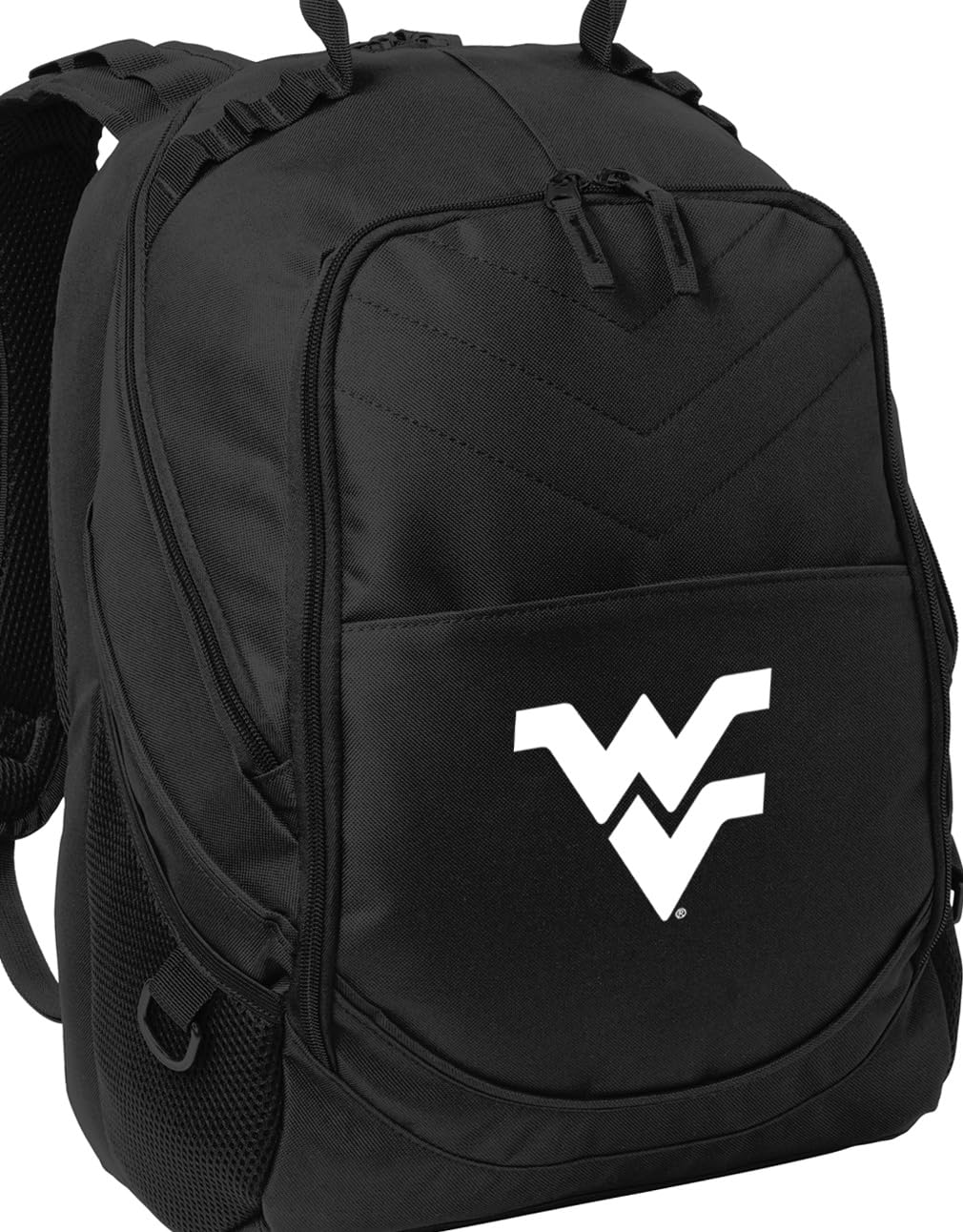 West Virginia Mountaineers Laptop Backpack – Official WVU Bookbag – 17" Laptop Sleeve, NCAA School Gear – 600D Polyester Black