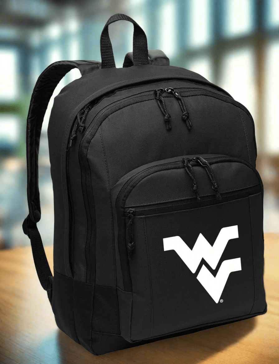 West Virginia Backpack WVU Medium Classic Style Backpack Black
