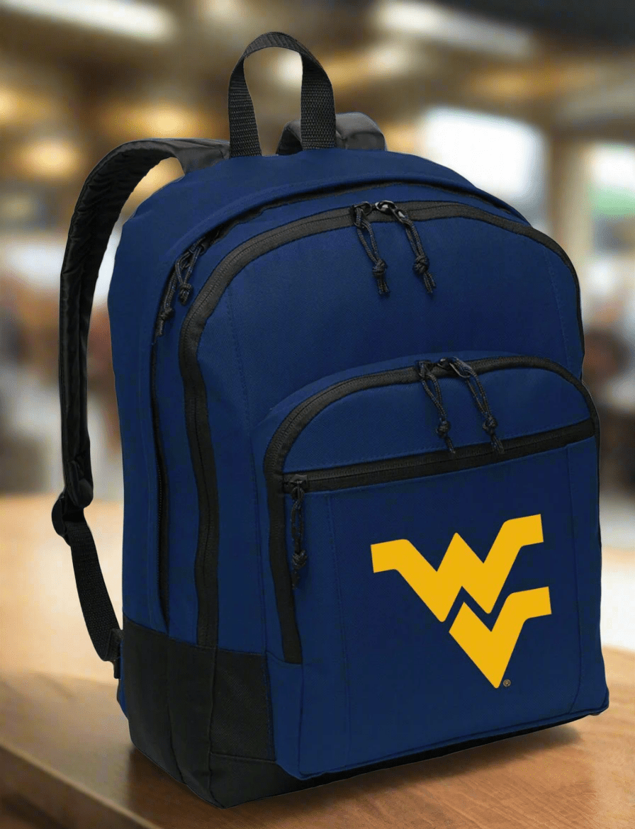 West Virginia Backpack WVU Medium Classic Style Backpack Navy