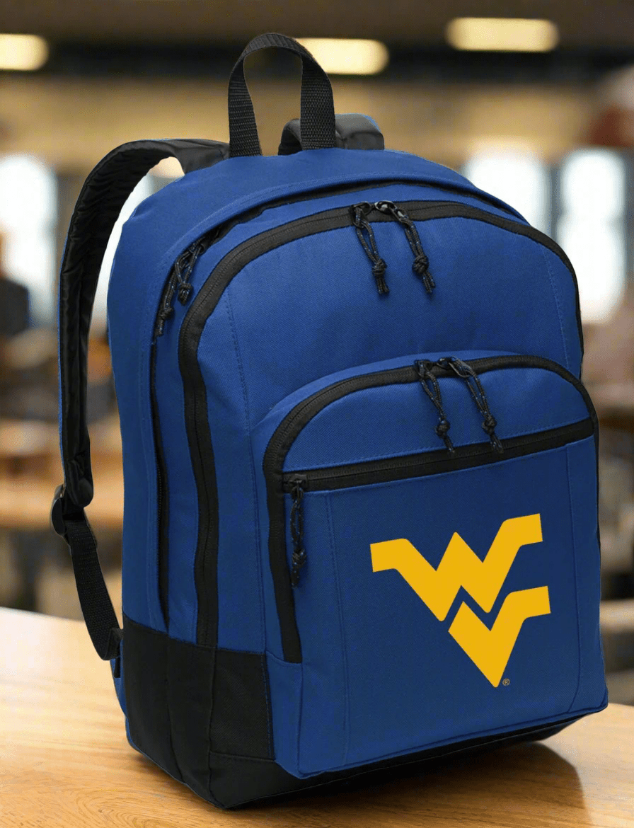 West Virginia Backpack WVU Medium Classic Style Backpack Blue